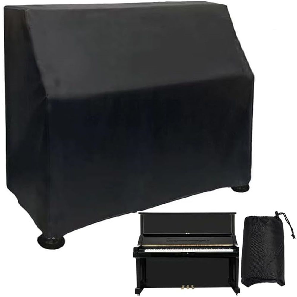 Upright Piano Cover-Black Piano Cover-Pet Paw Protector-Waterproof, Dustproof, Sunproof-Reusable Washable Piano Full Cover（420D：153*60*110cm black）
