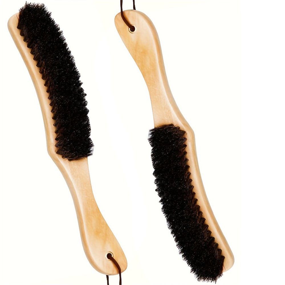 2pcs Hat Brush - Clean Western Cowboy Hat,  Hat & Baseball Cap, Horsehair Bristle Garment Brush Remove Cat Hair Dust for Suits, Suede, Cashmere,