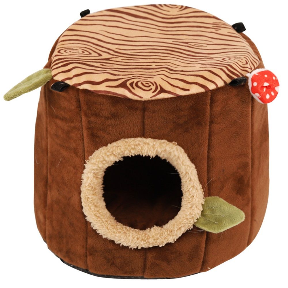 Guinea Pig Hideout Hamster Cage Accessories,Stump Style Soft Washable Hedgehog,Ferret,Rat Hammock for Cage,Chinchilla,Ferret, Bunny Bed,Small Animal Houses & Habitats(M)