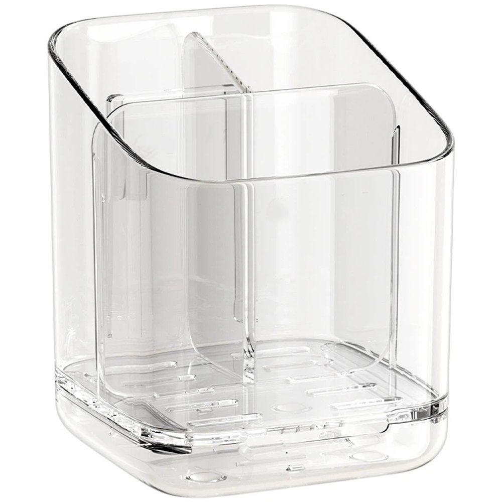 Toothbrush Holders for Bathrooms,  Removable Electric Tooth Brush and Toothpaste Holder Organizer for Bathroom Countertop/Kitchen/Office（Medium - Transparent）