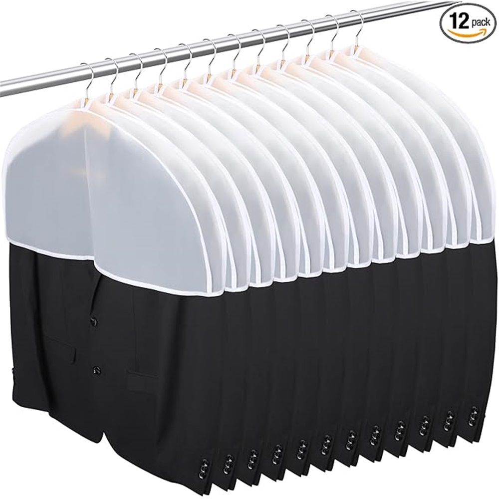 Shoulder Covers for Hanging Clothes,  Pack of 12, Shoulder Cover for Closet Storage, Breathable Clear Plastic Clothes Cover for Hanging T Shirt, Suit, Coat, Jacket, Dress, Gown