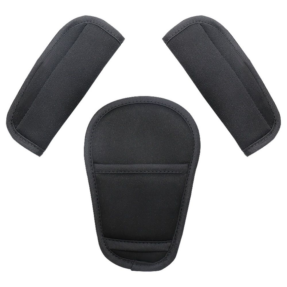 two sets 3 Pieces Shoulder Crotch Pad Compatible with Car Seat Stroller High Chair, Harness & Strap Comfort Cushion （black）