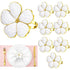 Flower Napkin Rings Set of 8  ,Flower napkin ring, zinc alloy five petal flower napkin clasp, plant napkin ring, tissue ring (White)