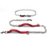 Tuff Mutt Hands Free Dog Leash for Walking Running Hiking, Waist Leash with Bungee, Adjustable Belt, Reflective Double Handle Design for Large Medium Dogs Red (with foam)
