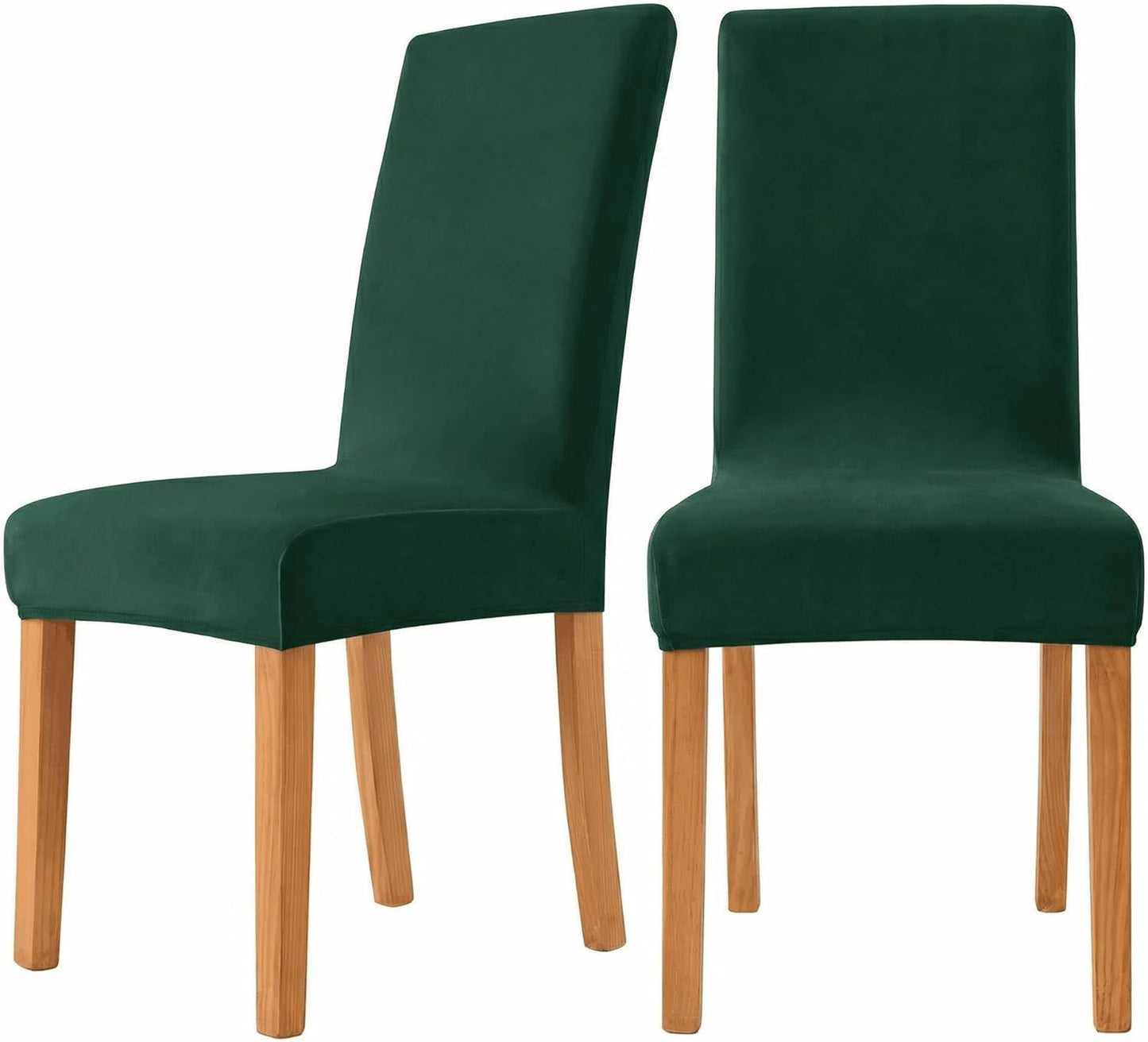 Chemical Fiber Stretch Dining Room Chair Covers -  Chair Slipcovers - Stretchable Removable Furniture Protectors (2, dark green)