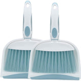 2pcs Mini Broom and Dustpan Set-Mini Set for Desk, Housekeeping, Office, Kitchen, Pet Nest, etc.,Daily Cleaning Necessity Plastic Mini Dustpan Set (Glacier Blue)