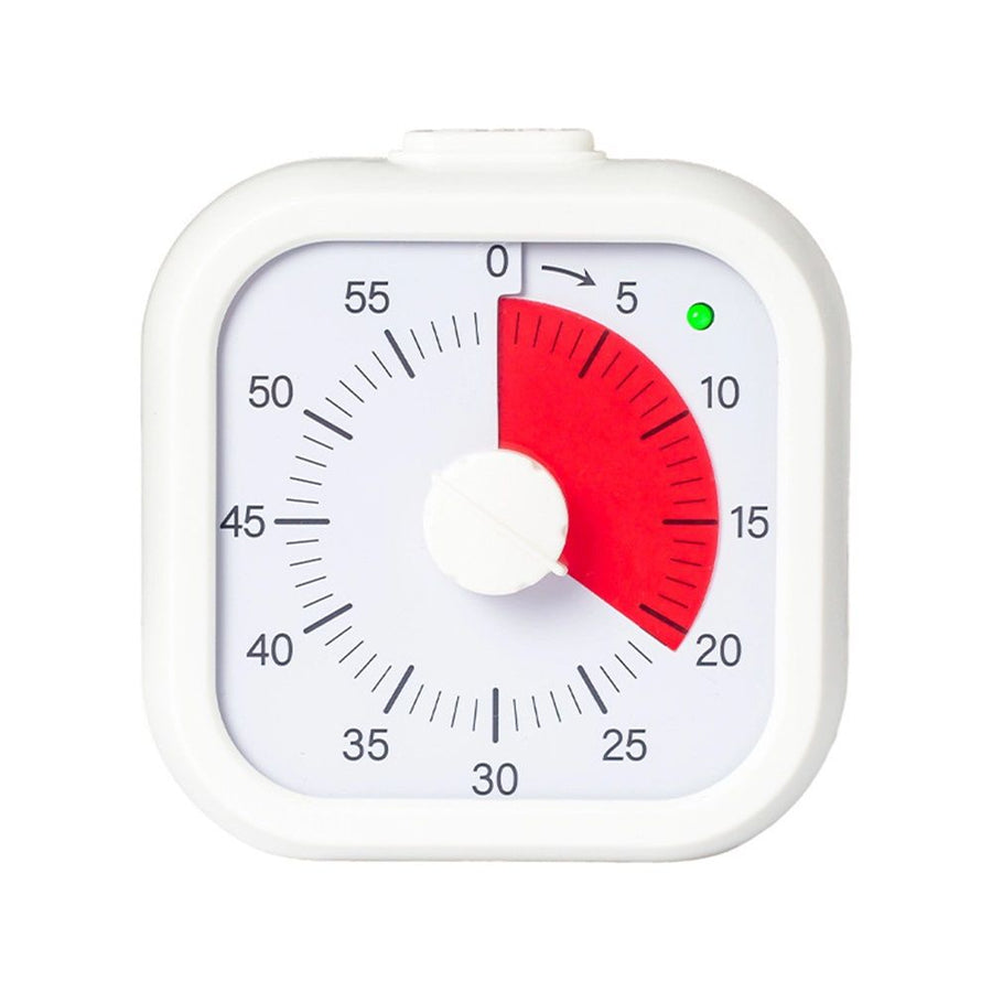 60 Minute Kids Visual Timer Home Edition - for Homeschool Supplies Study Tool, Timer for Kids Desk, Office Desk and Meetings with Silent Operation (white,Battery not included)
