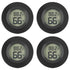 4-Pack Mini Hygrometer Thermometer Fahrenheit or Celsius Meter Digital LCD Monitor Indoor Room Round Humidity Temperature Gauge for Case Greenhouse Babyroom Reptile Incubator（Battery not included）