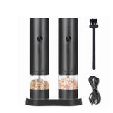 2 pack Electric Salt & Pepper Grinder Set 40mL Capacity – Operated Shakers, Adjustable Coarseness, Type C Charging