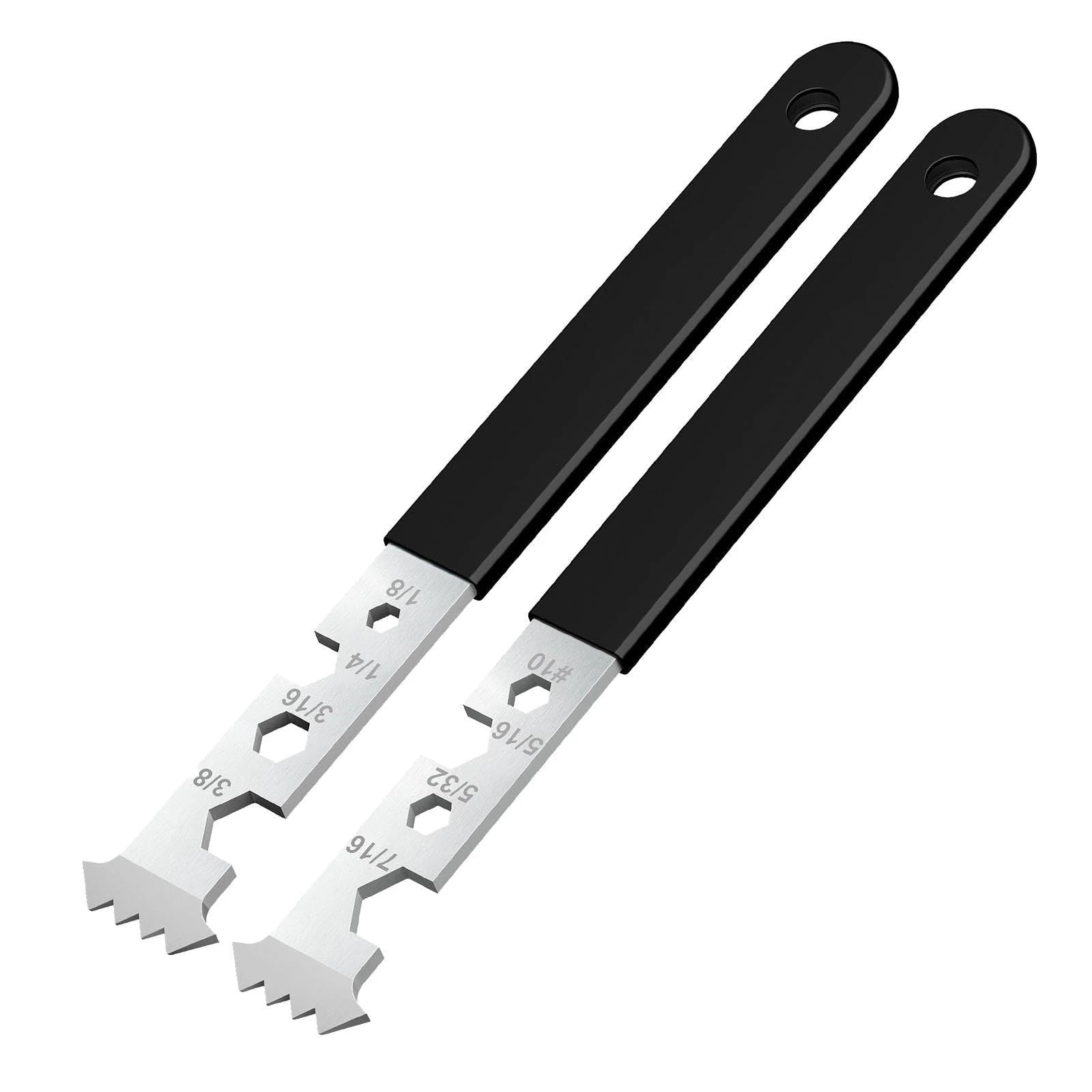 2-in-1 Paver Removal Tool with Hex Wrench, 2 Pcs Set Paver Puller Tool with Double Joint Scraper, Micro-Tooth Groove & Non-Slip Handle for Removing Pavers, Bricks, Blocks & Tightening Hex Nuts
