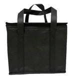 Medium Insulated Cooler Bag and Food Warmer for Delivery & Grocery Shopping with Zippered Top, Black (1 Pack)