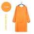 Solid Color Kitchen Apron with Pockets,Unisex Long Sleeves Waterproof Apron for Cooking Baking Cleaning Work（orange）