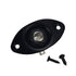 2 pack Oval Output Input Jack Plate Socket with Screws for  Style Electric Guitar Parts Replacement .（black）