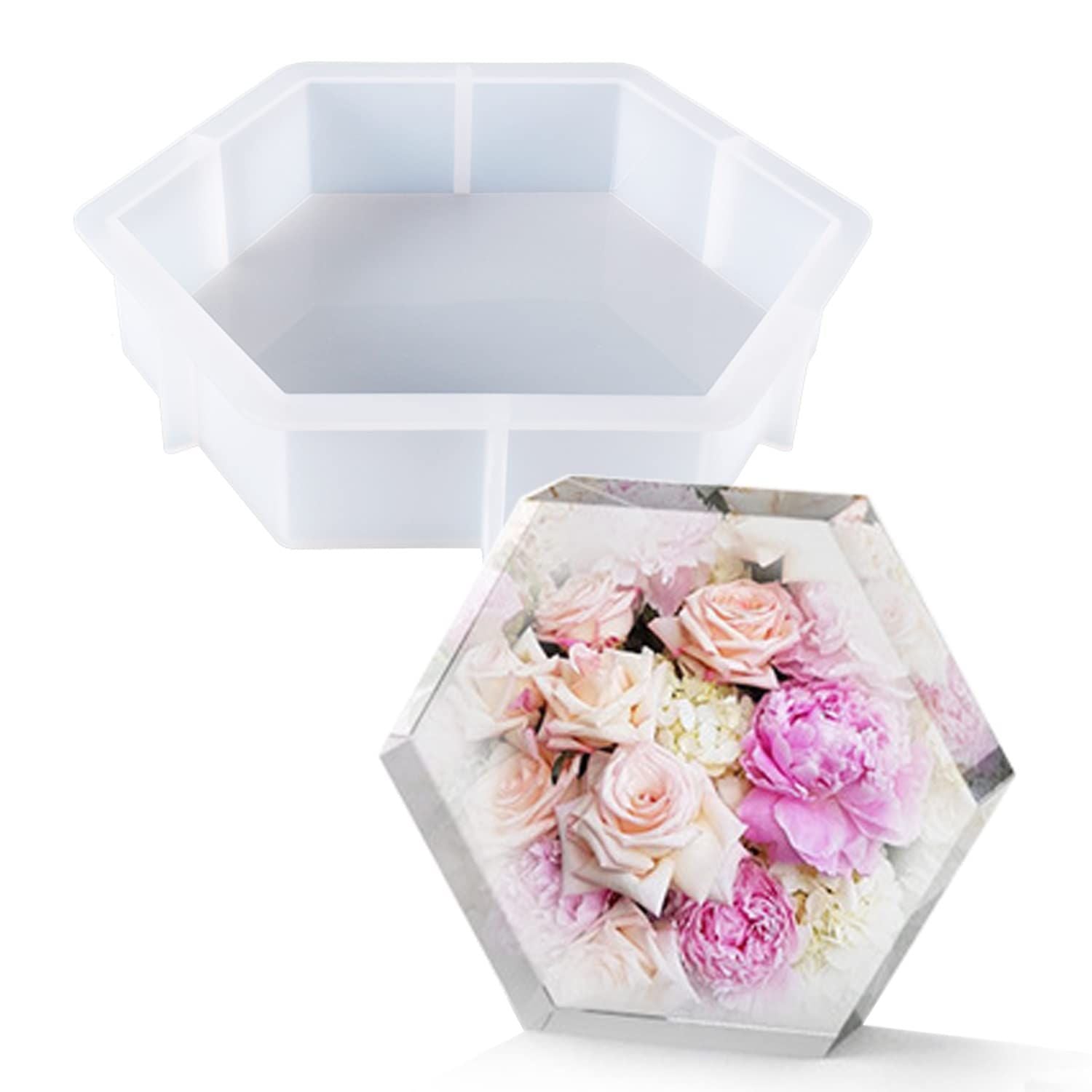 Large Resin Silicone Mould Hexagon Silicone Mold Epoxy Resin Crystals Silicone Moulds for Flowers Preservation, Resin Casting, DIY Wedding, Home Decoration
