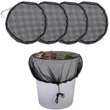 Mesh Cover for Rain Barrels,4 pcs Rain Barrels Screen Water Bucket Covers with Drawstring,Rain Barrel Net Cover to Keep Leaves and Debris Out Rain Collection（95cm）