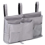 Bedside Caddy Hanging Bed Organizer Storage Bag Pocket for Bunk and Hospital Beds, College Dorm Rooms Baby Bed Rails,Camp,Gray