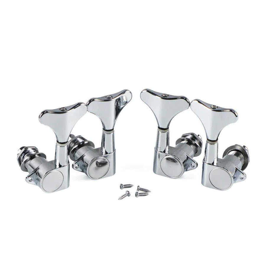 4 pack（2 left+2 right）Full Sealed Machine Heads Tuners Tuning Pegs Keys with Y-Style Button for Electric Bass