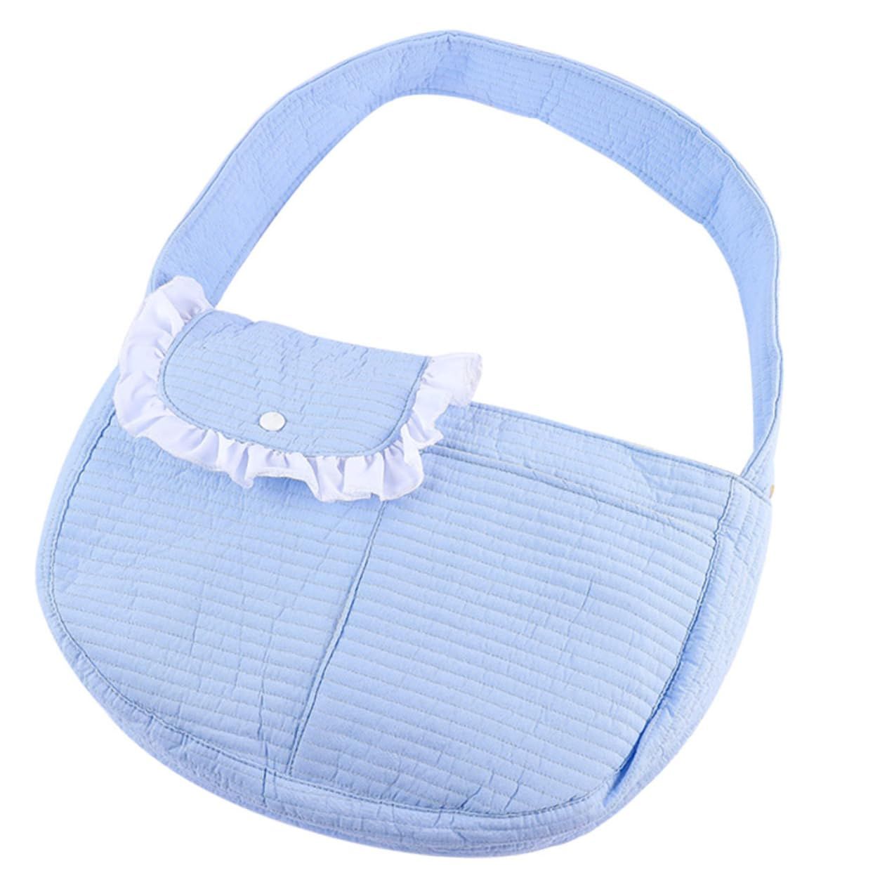 Small Dog Carrier Sling Dog Sling Carrier for Small Dogs Puppies Cats, Big Pouch Safety Leash Pet Sling Carrier for Walking Outdoor Travel (blue, S)