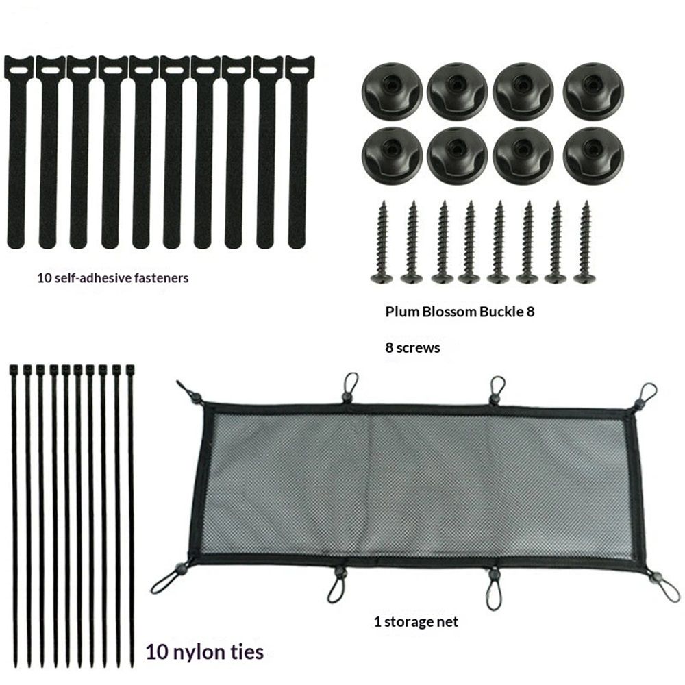 Under Desk Cable Management Net – Flexible Wire Organizer – Elastic Mesh Kit for Standing & Office Desks – Adhesive Positioning and Screw Lock Black