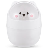 2 pack Mini Trash Can for Desk,6.1X4.33 Inch Garbage Can with Lid Cute Desktop Trash for Home Kitchen Office Bedroom Car - White