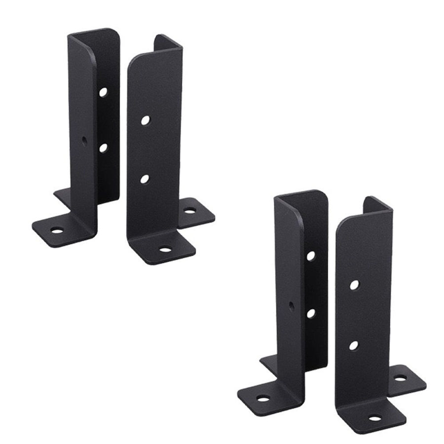 4Pcs Adjustable Deck Post Anchor Base Brackets Fit 1.5x1.5, 2x2, 2x4, 4x4 Post,Heavy Duty Reversible Wood Fence Post Base Brackets kit for Pergola Railing Mailbox（2 pairs,Excluding screws）