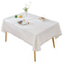 Polyester-cotton Fringed Home Rectangular Tablecloth,Outdoor Party Table Table Cloth for Dining Kitchen Room,White Table Cover Tablecloth Washable (White, 51"x 70")