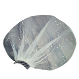 2 pack Bridal Veil with Comb Pearl Embroidered Flower Wedding Veil White Fascinator, with Pearls and Comb One Size Best for Bride