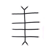 Bed Sheet Straps Adjustable Crisscross Sheet Clips Suspenders to Keep Your Bed Tidy, Suspenders to Keep Your Bed Tidy (Black)