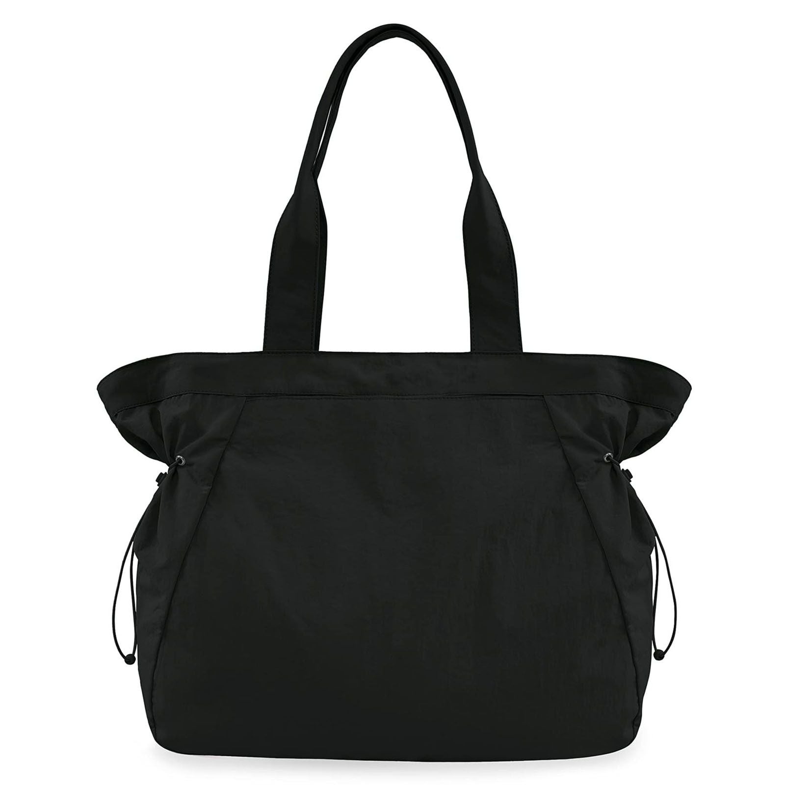 18 L Side Shopper Bags Lightweight Shoulder Bag Tote Handbag for Shopping Workout Beach Travel（black）