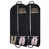 2 pack 50" Garment Bags for Travel and Clothes Storage with 2 Clear Pockets, Hanging Clothes Cover Suit Bag for Closet Storage with Handles for Suits, Dress, Coats (Black,only bag)