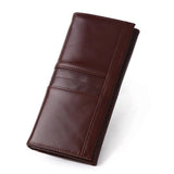 Womens Leather Wallets Handmade Ladies Clutch Wallet Organizer Card Holder, Long Ladies Wallet Womens Wallet with Pocket ID Window,Coffee