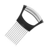 2 pack Onion Cut Tomato Slicer Lemon Handy Kitchen Slicing Tool With 10 Even Prongs For Onion Lemon Potato Tomato Slices And Can Be Used To Assist In Cutting Fish, Meat Or Loosen Meat (Black)