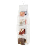 2 Packs Hanging Handbag Purse Organizer for Closet, 8 Pockets Space Saving Purse Storage Organizers, Wardrobe Bag Organizer Pocketbook Organizer, 110*35*30cm（only bags）