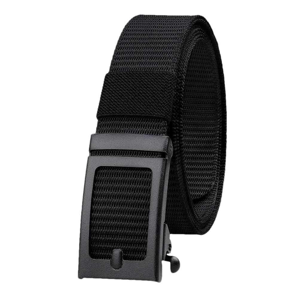 Men's Ratchet Belt - Nylon Web Work Belt with Automatic Buckle, Adjustable for Jeans, Pants, Golf, and Everyday Use