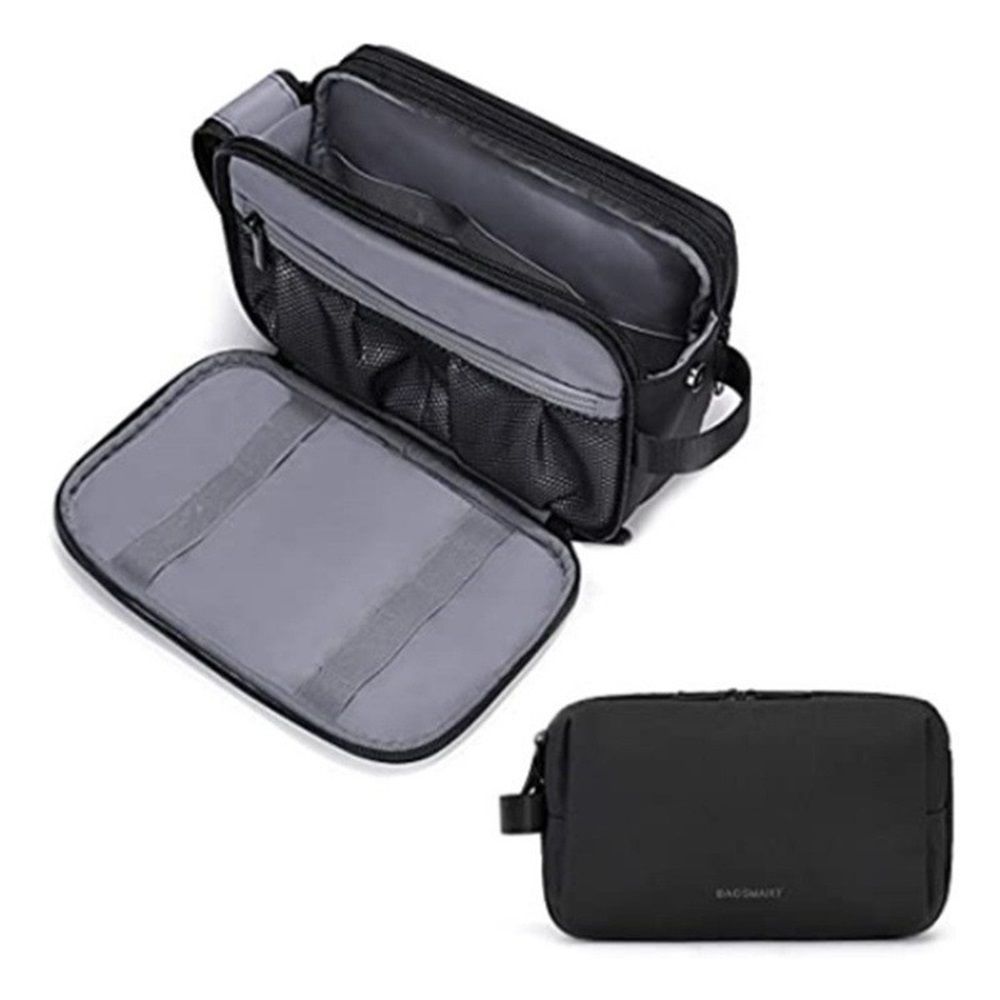 Toiletry Bag for Men, polyester Travel Toiletry Organizer Dopp Kit Water-resistant Shaving Bag for Toiletries Accessories, Black