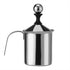 Milk Frother, Stainless Steel Manual Milk Foamer, Handheld Coffee Milk Frothing Pitchers, Manual Operated, with Double froth screen, for Cappuccino Coffee Latte Hot Chocolate (400ML)