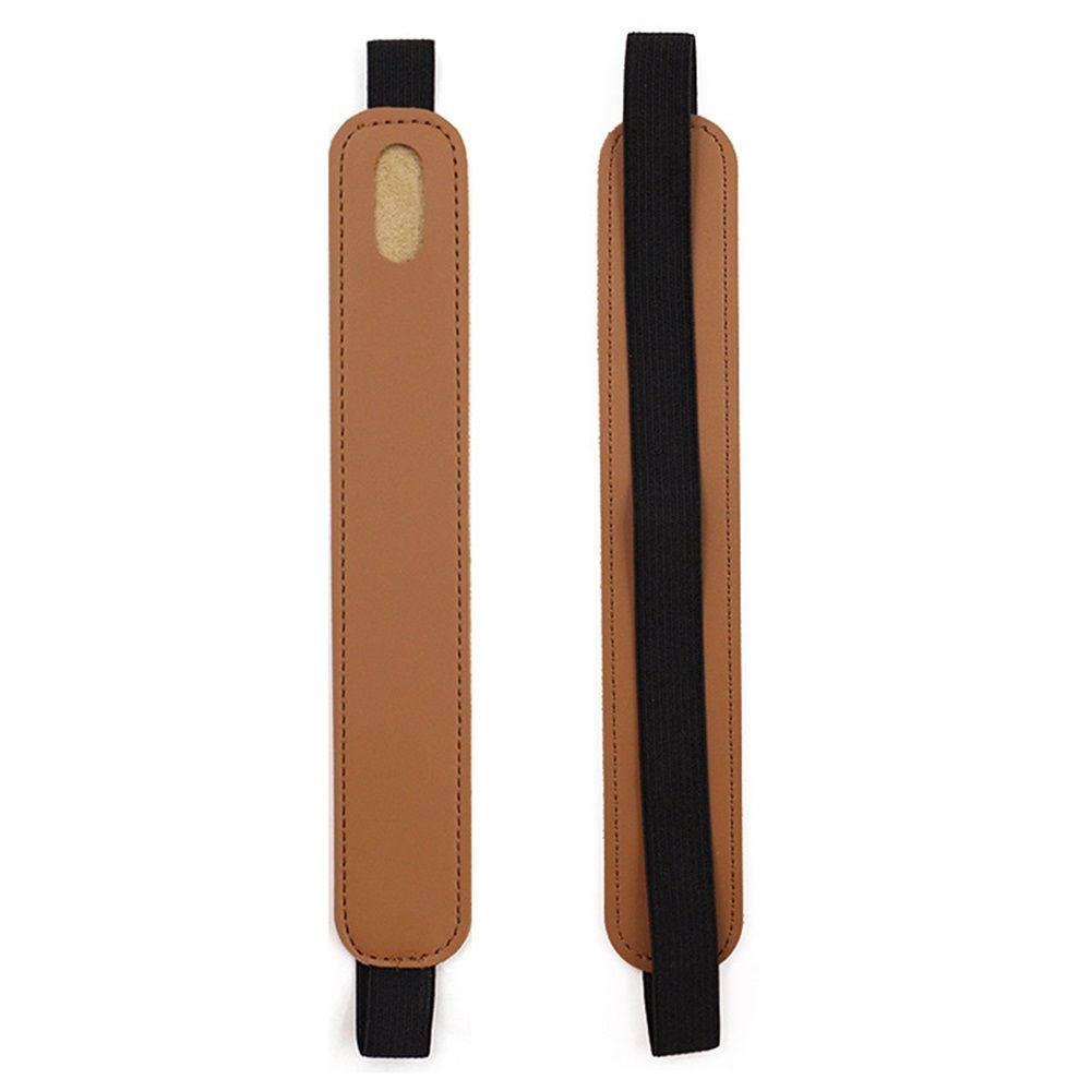 2 pack Pencil Holder Compatible with Pencil Sling Sleeve PU Leather Pouch Case Pocket Accessories Elastic Band Fit Notebook/Tablets - light brown（Excluding pencils）