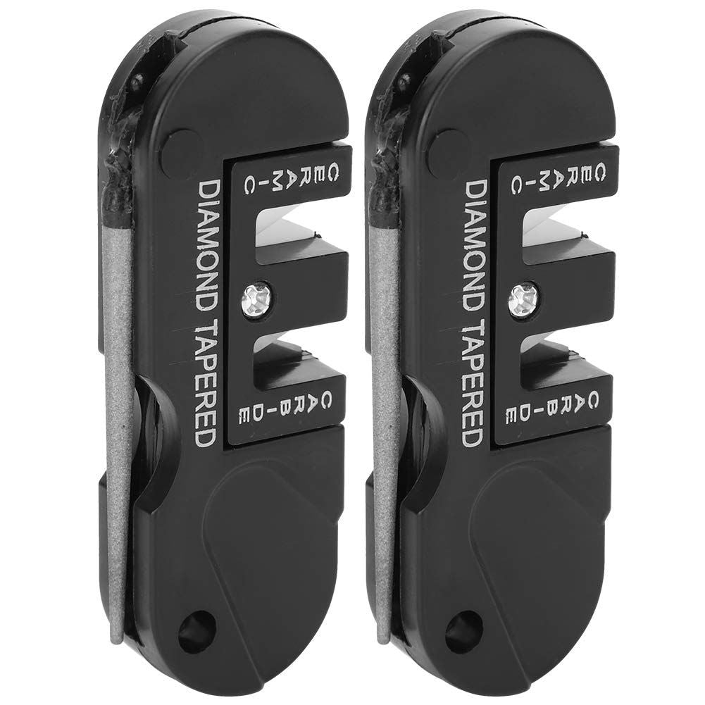 2 pack Knife Sharpener Preset Carbide & Ceramic Stone Sharpeners Fold-Out Diamond Coated Rod Outdoor Hunting Knife & Hook Sharpener, Handheld, Compact, Lightweight, Multiuse