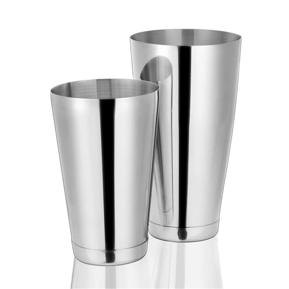 Shaker Cocktail Tin, Set (21 oz and 28 oz), Stainless Steel,Two Piece Shaker Cup Drink Mixer for Bartender – Silver Bar Tools Weighted Shaking Tin