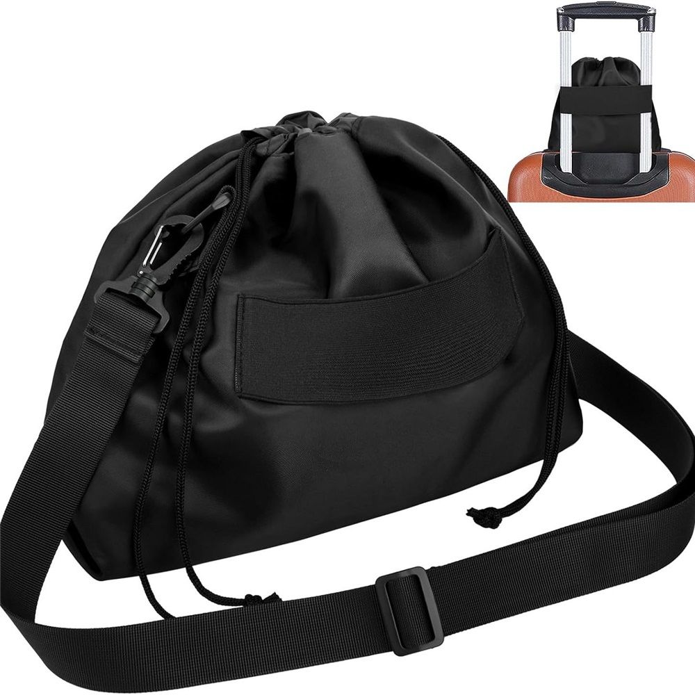 Small Travel Neck Pillow Bag for Memory Foam Travel Pillow,Luggage Travel Pillow Drawstring Bag Carrying Case with Trolley Sleeve&Adjustable Strap,Easily Attaches to Luggage,Backpacks