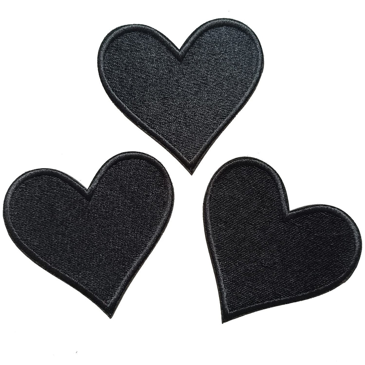 10 pcs Black Heart Embroidered Iron on Patches for Clothing Jackets Backpacks 2.36x2.5 inch, for Clothing, Uniform, Hats, Backpacks, Jackets, Pants, & Accessories