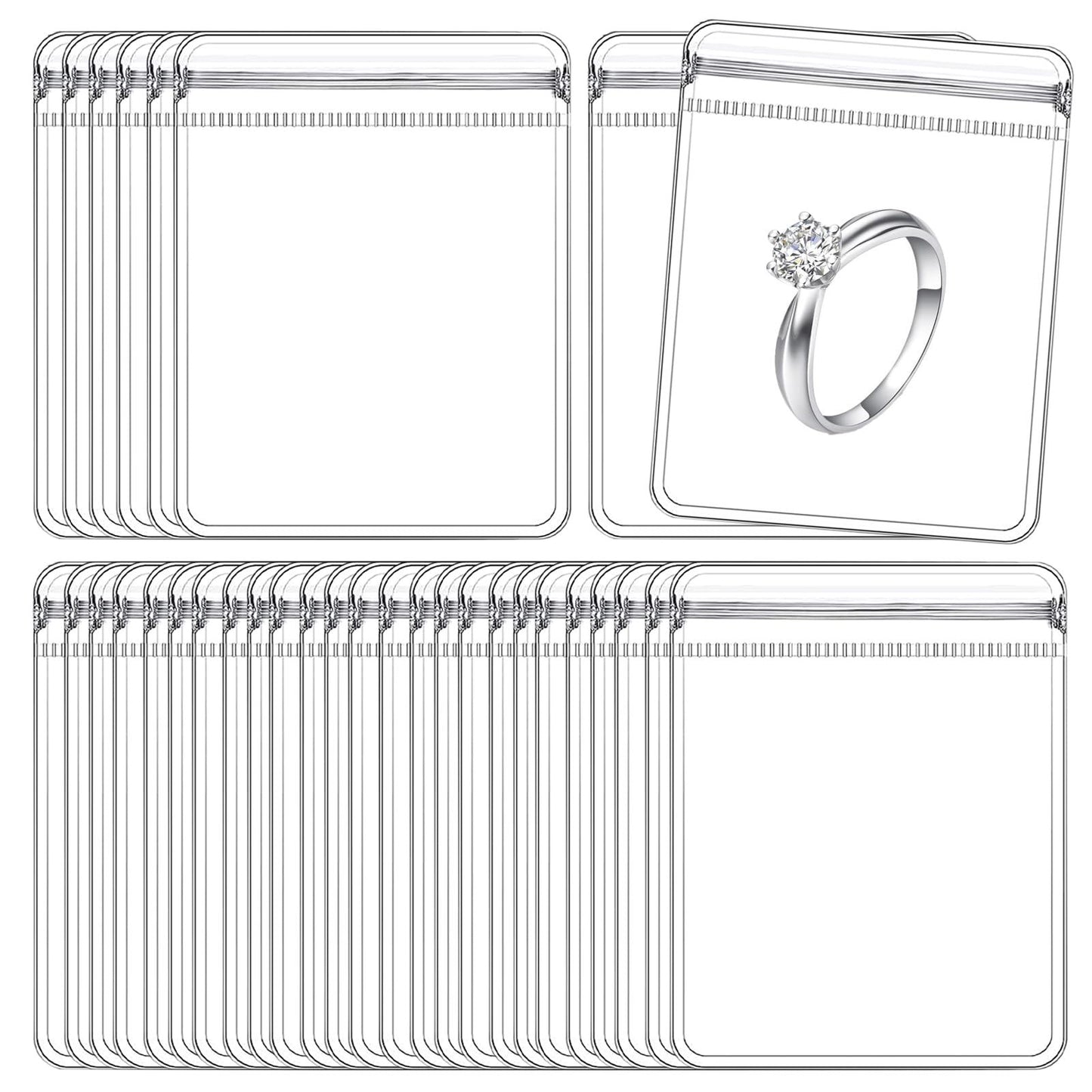 100 pack PVC Anti Tarnish Jewelry Bags,Jewelry Bags Clear Plastic. Jewelry Pouch for Jewelry Rings and Earrings (4.72 * 4.72in)（only bags）