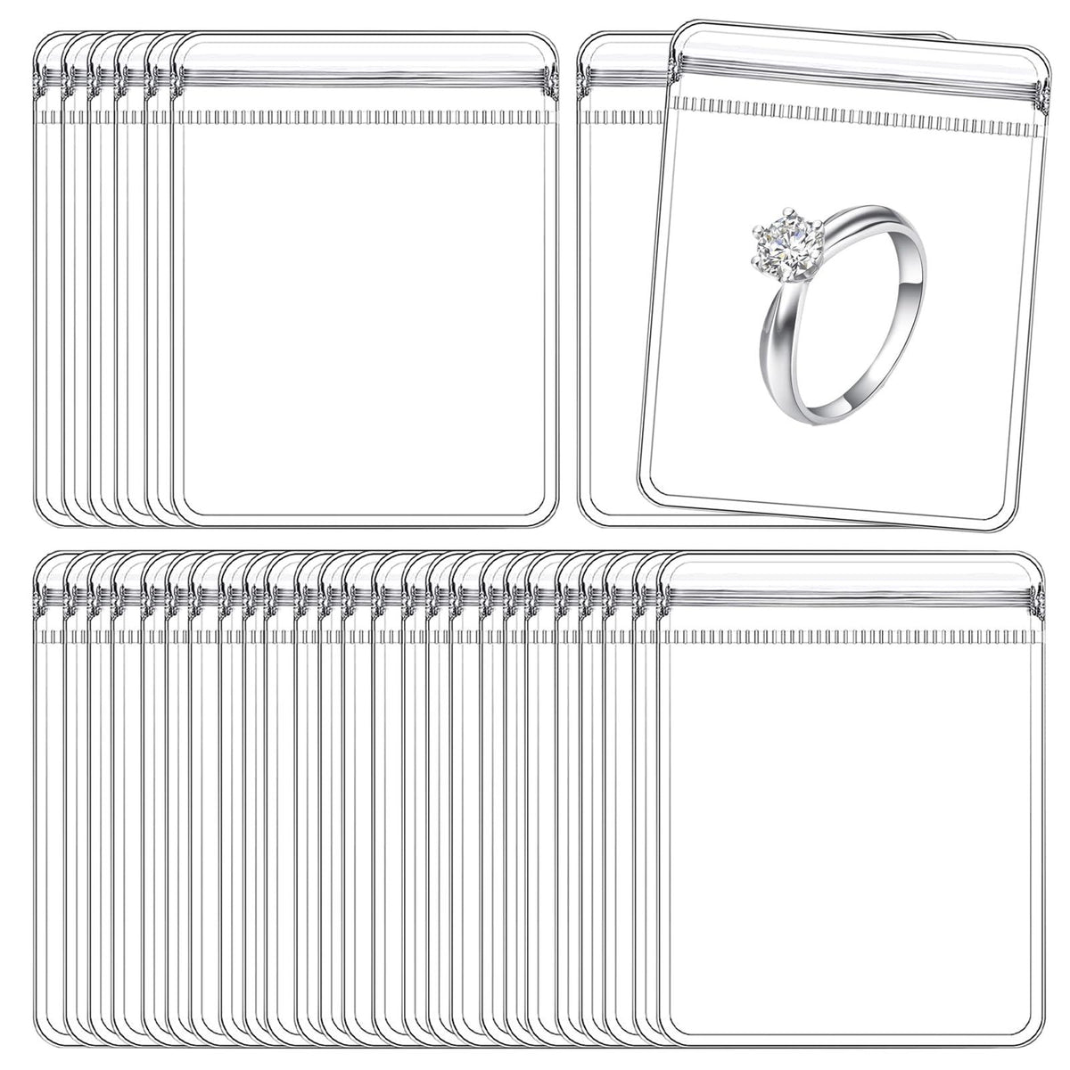 100 pack PVC Anti Tarnish Jewelry Bags,Jewelry Bags Clear Plastic. Jewelry Pouch for Jewelry Rings and Earrings (4.72 * 4.72in)（only bags）