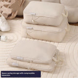 Compression Travel Luggage Organizers 8 Set, Mesh Clothes Bags Luggage Travel Packing Cubes for Carry-on Luggage, Suitcase and Backpacking Accessories (Beige,only bags)
