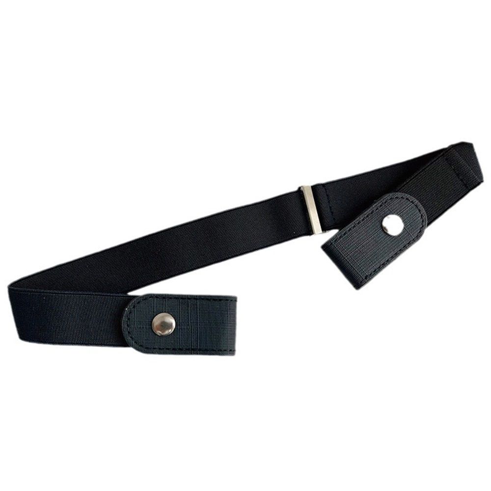 Buckle Elastic Belt for Men, Invisible Buckleless Stretch Belt for Men Women, Exquisite Buckle Invisible Belt Versatile Thin Waistbands Snap Button Design Belts