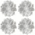 Silver Placemats 15" Set of 6, Pressed Lotus Flower Design, Washable & Non-Slip pvc - Perfect for Dinner, Holiday, Wedding Decor & Party Table Settings