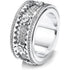 Spinner Ring for Men - Copper inlaid gear rotating ring - Rotating Mechanical Ring for Couples - Silver（9）