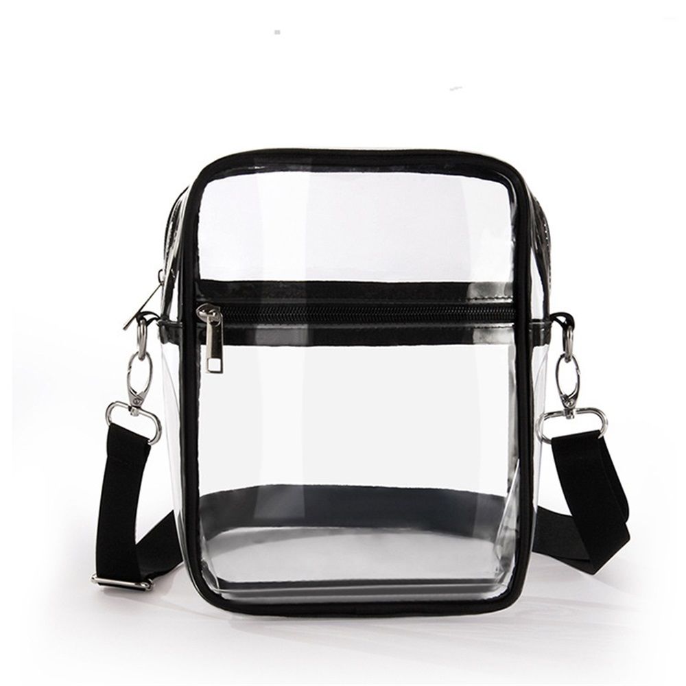 Heavy Duty Clear Tote Deluxe See Through Messenger Work Bag Durable Transparent PVC Lunch Bag（only bag）