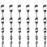 16 Pack Silver Spiral Bird Repellent Reflective Scare Rods, Hanging Plastic Rod Bird Deterrent Device, Glossy Finish Wind Spinner Scare Animals Away Outside Patio Lawn Garden Trees Decorations