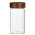 1300 ml Clear Glass Storage Canister with Airtight Wooden Screw Lid, Large Tall Cute Decorative Glass Food Container Jar for Coffee,Spice,Candy,Salt,Cookie,Condiment,Pepper（Storage tank only）